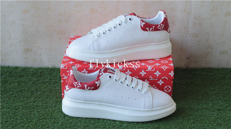 LVS Supreme X Sunbath Flat Mule Sneaker White Red